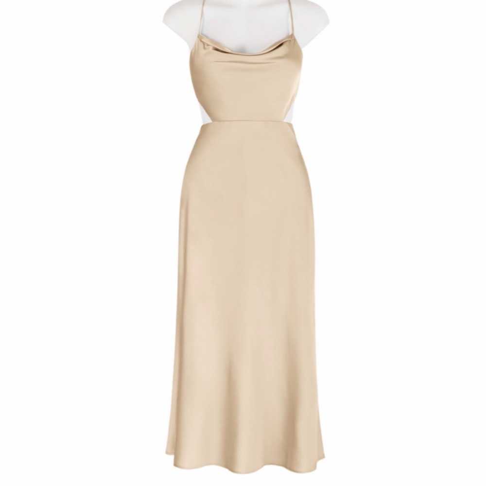 Midi dress with strapped open back - Picture 2 of 6